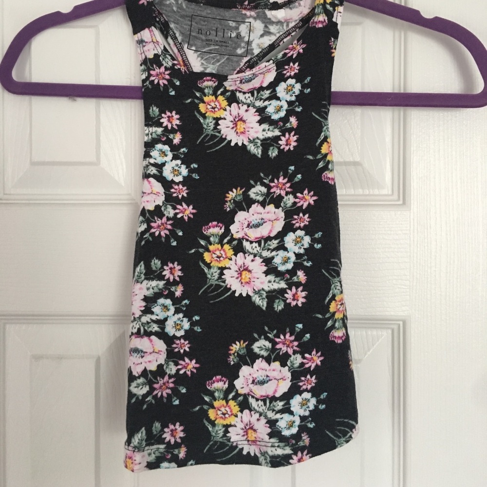 Floral open back crop top